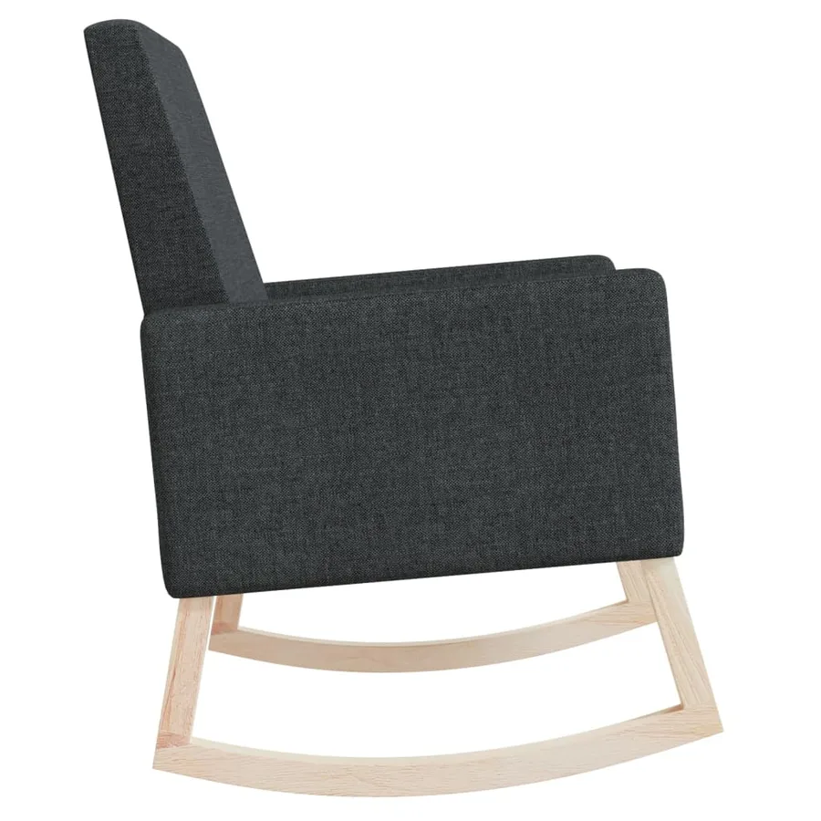 Chaise à bascule Noir Tissu - 4