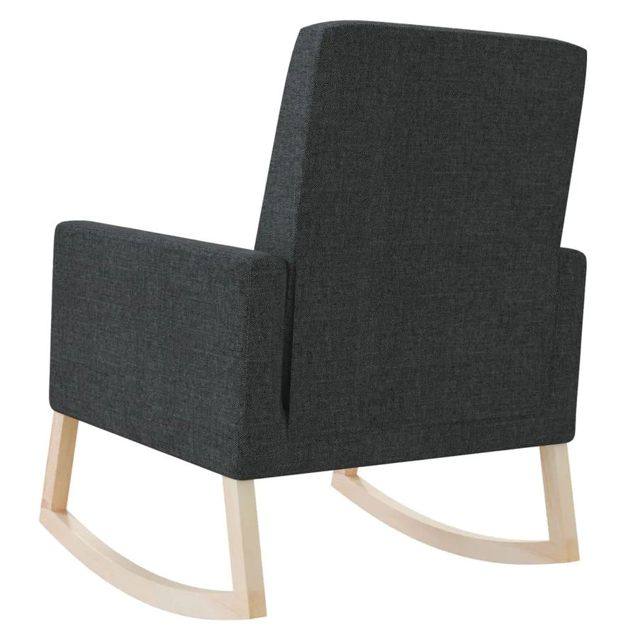 Chaise à bascule Noir Tissu - 5