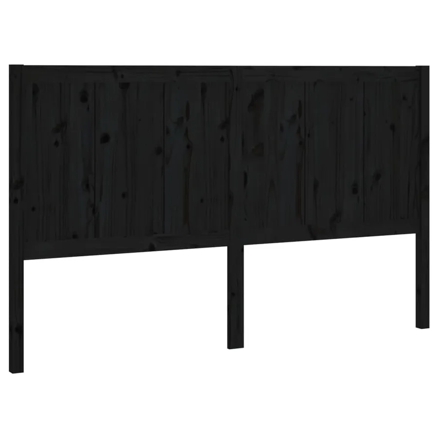 Tête de lit Noir 125,5x4x100 cm Bois massif de pin - 2
