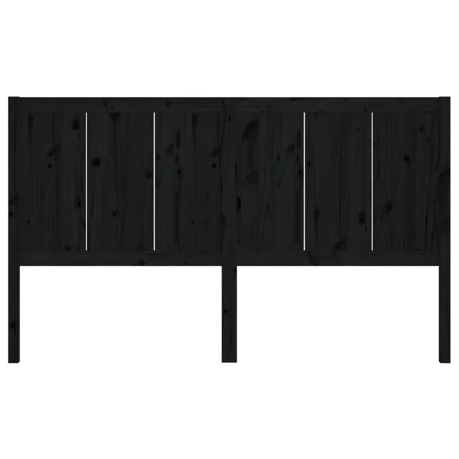Tête de lit Noir 125,5x4x100 cm Bois massif de pin - 4