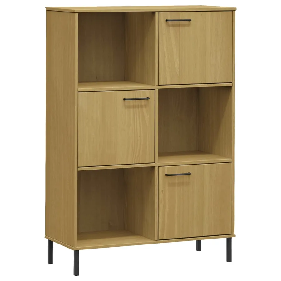 Bibliothèque avec pieds en métal Marron 90x35x128,5cm Bois OSLO - 2