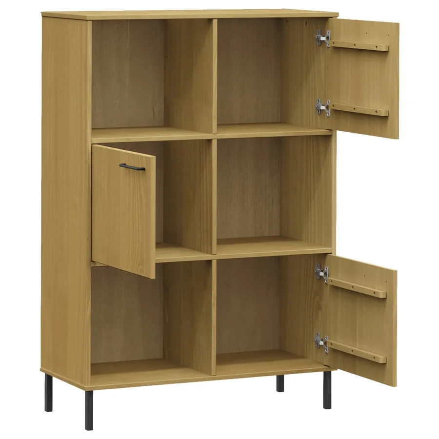 Bibliothèque avec pieds en métal Marron 90x35x128,5cm Bois OSLO - 5