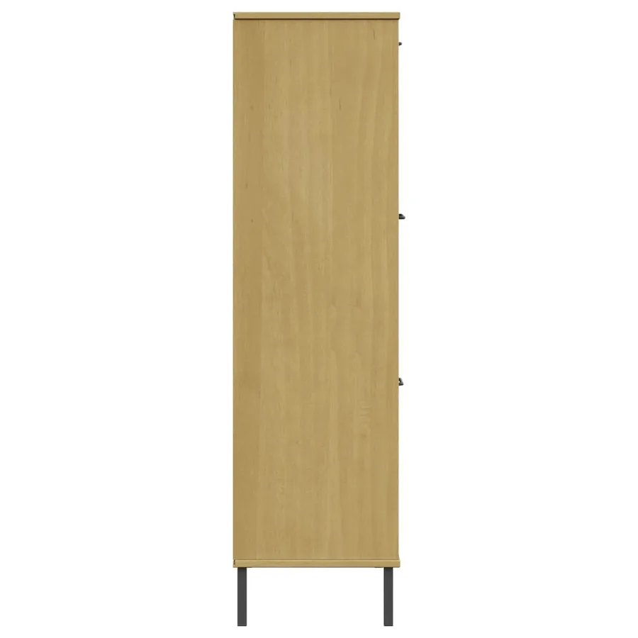 Bibliothèque avec pieds en métal Marron 90x35x128,5cm Bois OSLO - 6