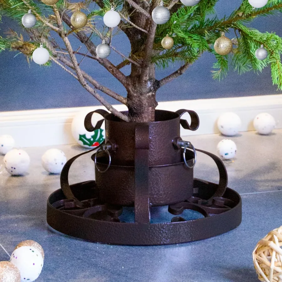 Support de sapin de Noël Cuivre antique 29x29x15,5 cm