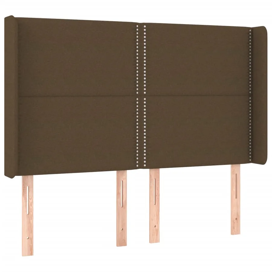 Tête de lit à LED Marron foncé 147x16x118/128 cm Tissu - 3