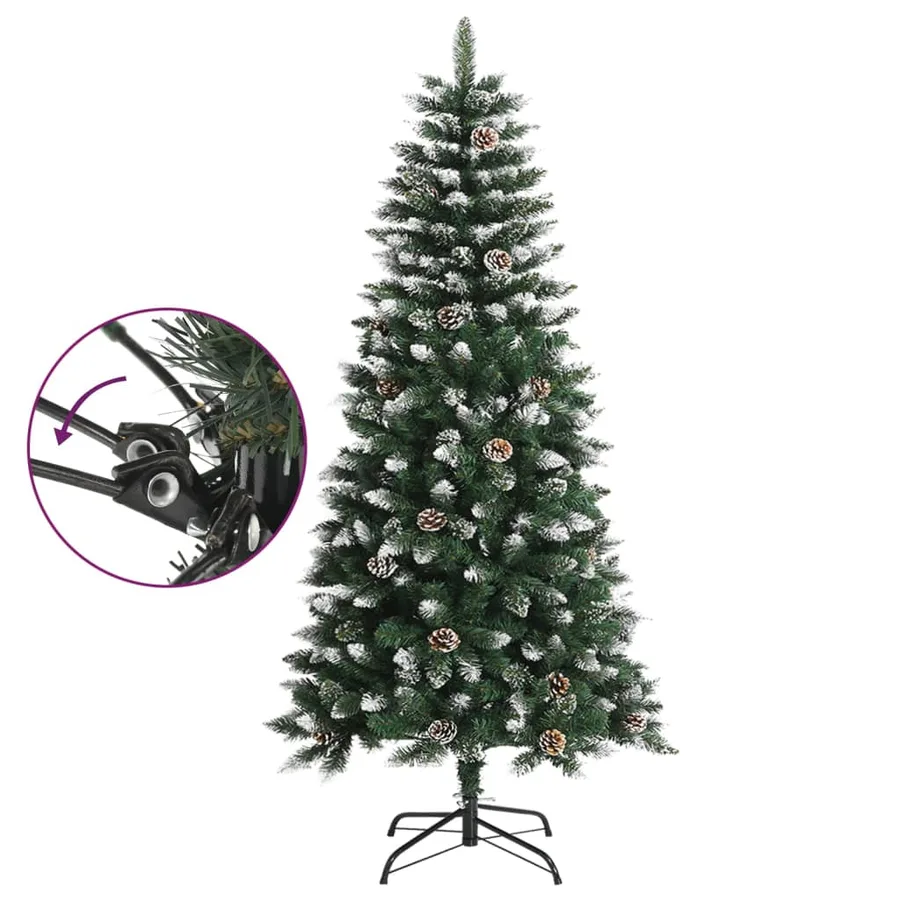 Sapin de Noël artificiel avec support Vert 120 cm PVC - 3