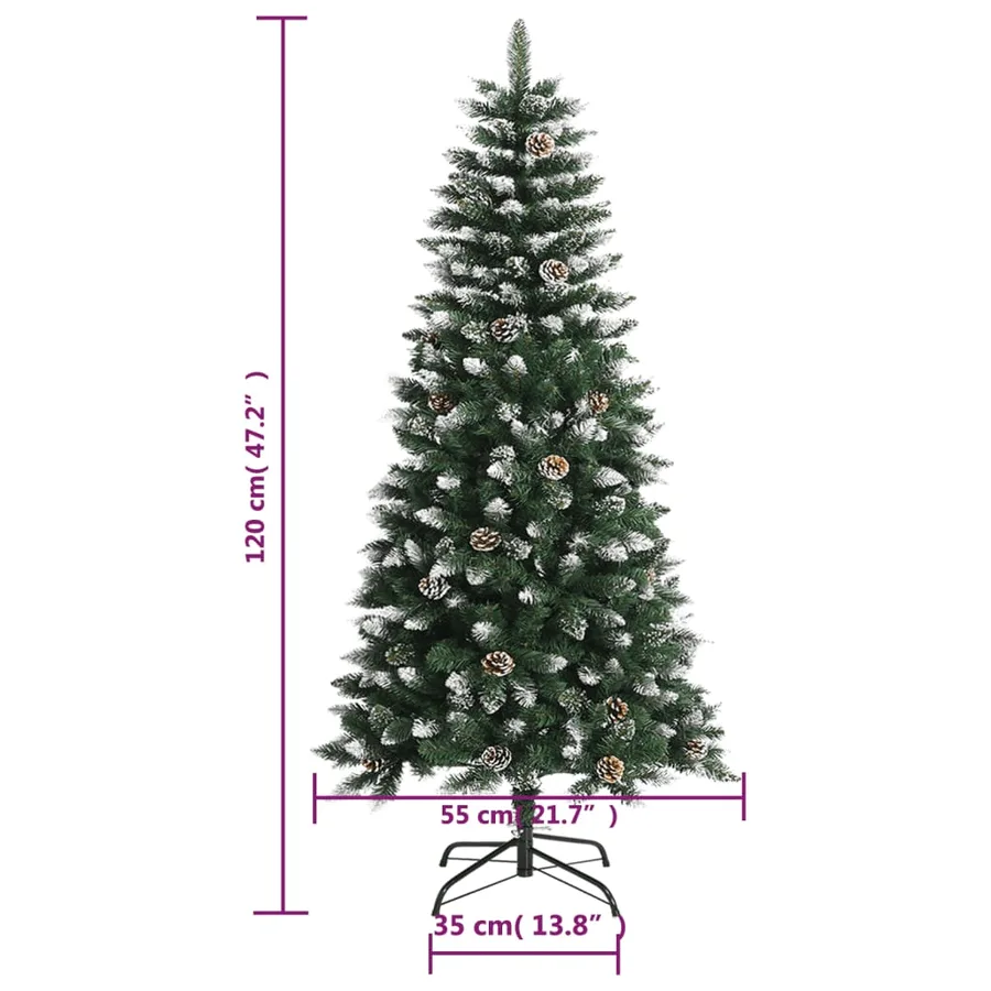 Sapin de Noël artificiel avec support Vert 120 cm PVC - 9