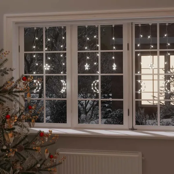 Guirlande lumineuse étoile et lune avec télécommande 138 LED