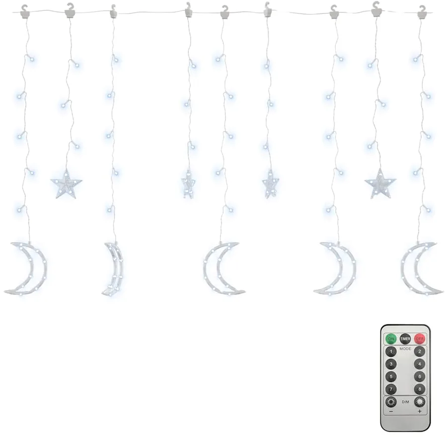 Guirlande lumineuse étoile et lune avec télécommande 138 LED - 2