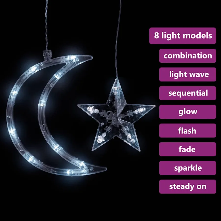 Guirlande lumineuse étoile et lune avec télécommande 138 LED - 4