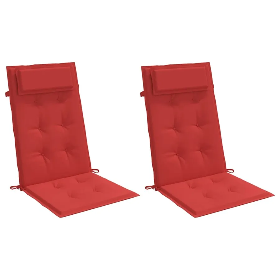 Coussins de chaise à dossier haut lot de 2 rouge tissu oxford - 3