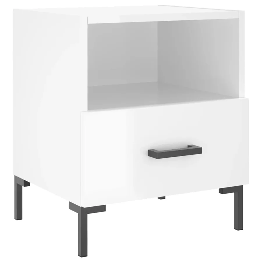 Tables de chevet 2 pcs blanc brillant 40x35x47,5 cm - 6