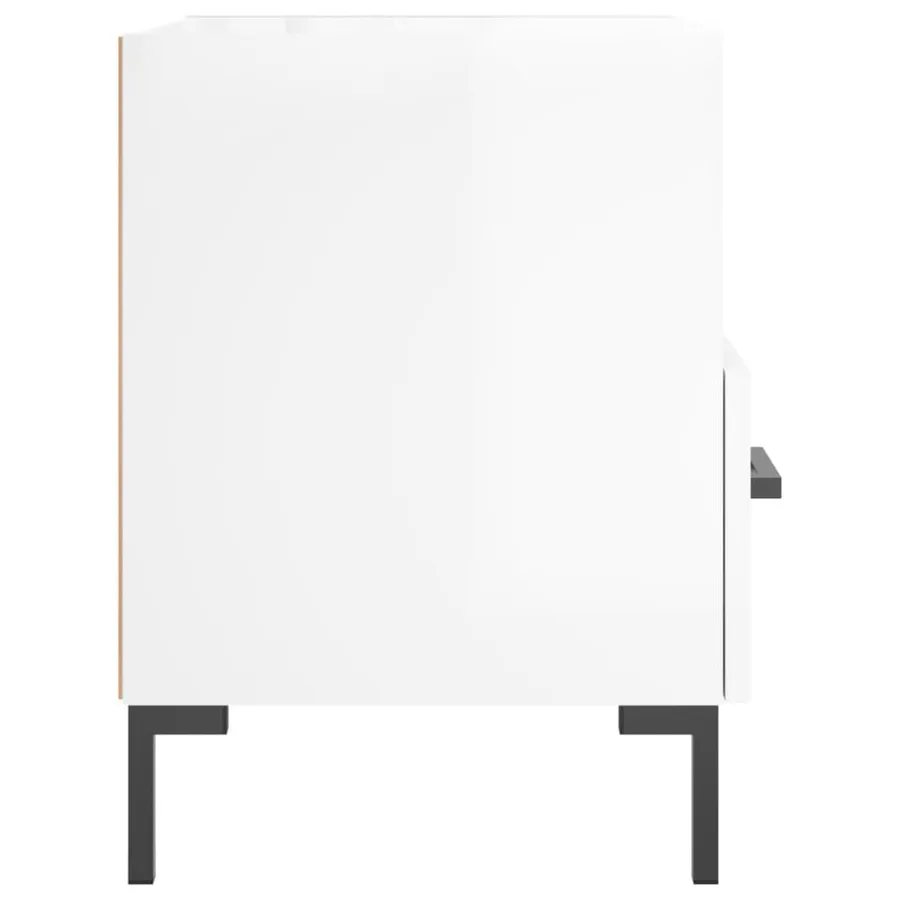 Tables de chevet 2 pcs blanc brillant 40x35x47,5 cm - 8
