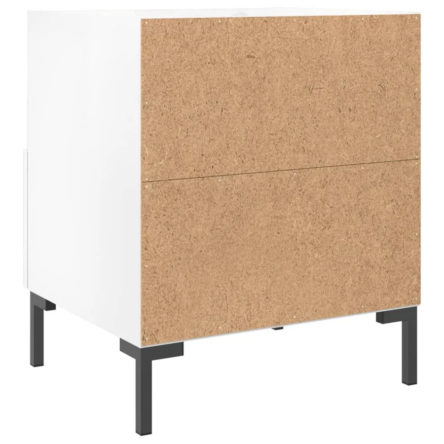 Tables de chevet 2 pcs blanc brillant 40x35x47,5 cm - 9