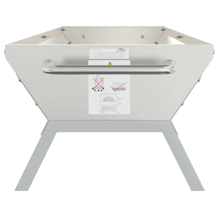 Plateau pour barbecue Argenté 158x42x31 cm Acier inoxydable - 5