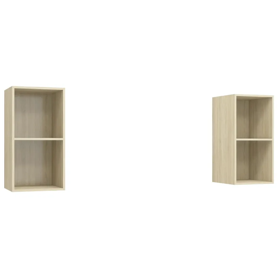 Meubles TV muraux 2 pcs Chêne sonoma Bois d'ingénierie - 2