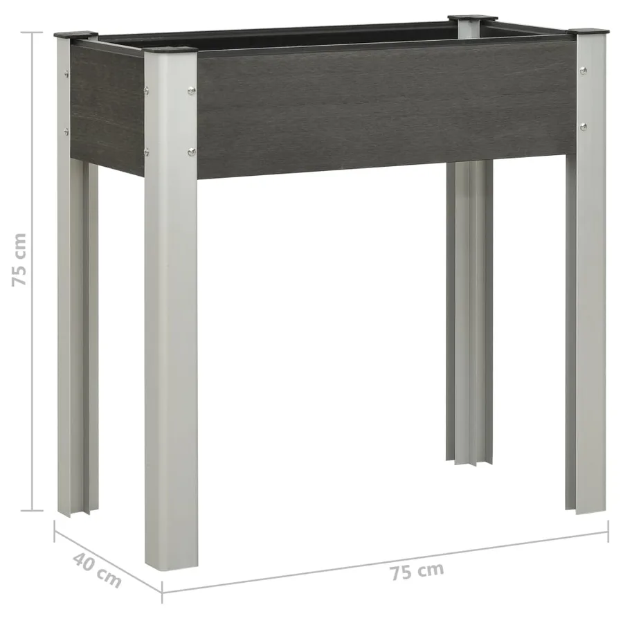 Lit surélevé de jardin 75x40x75 cm WPC Gris - 6