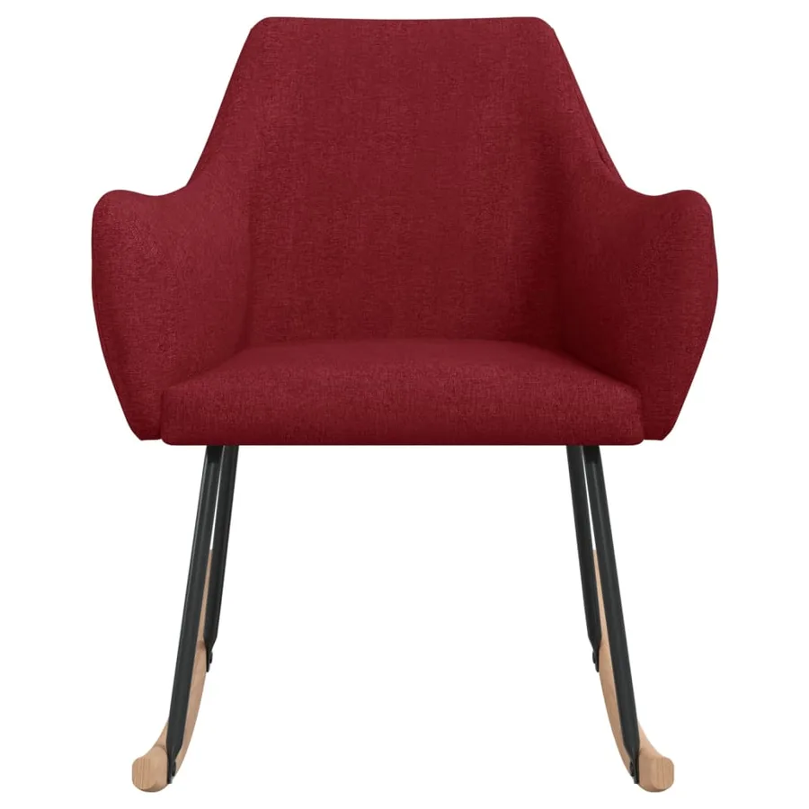 Chaise à bascule Rouge bordeaux Tissu - 3