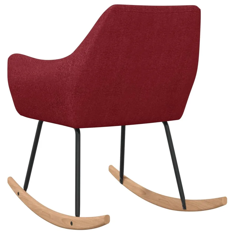 Chaise à bascule Rouge bordeaux Tissu - 4