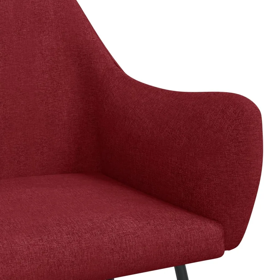 Chaise à bascule Rouge bordeaux Tissu - 6