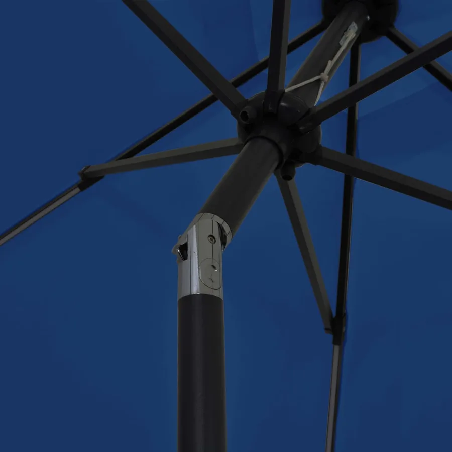 Parasol de jardin et lumières LED mât en aluminium bleu azuré - 5