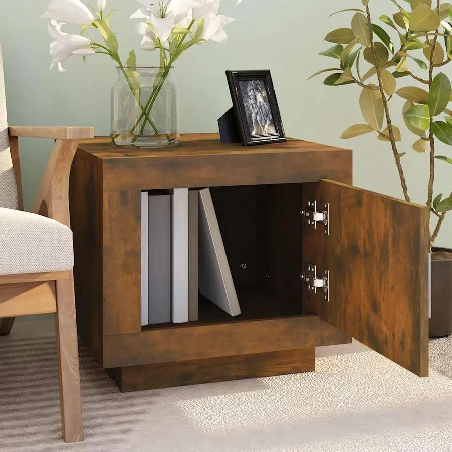 Table basse chêne fumé 51x50x45 cm bois d'ingénierie - 3