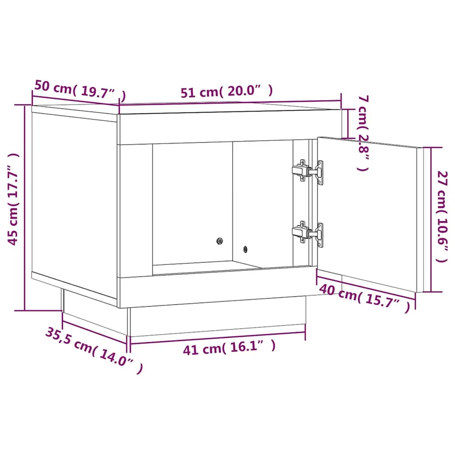 Table basse chêne fumé 51x50x45 cm bois d'ingénierie - 9