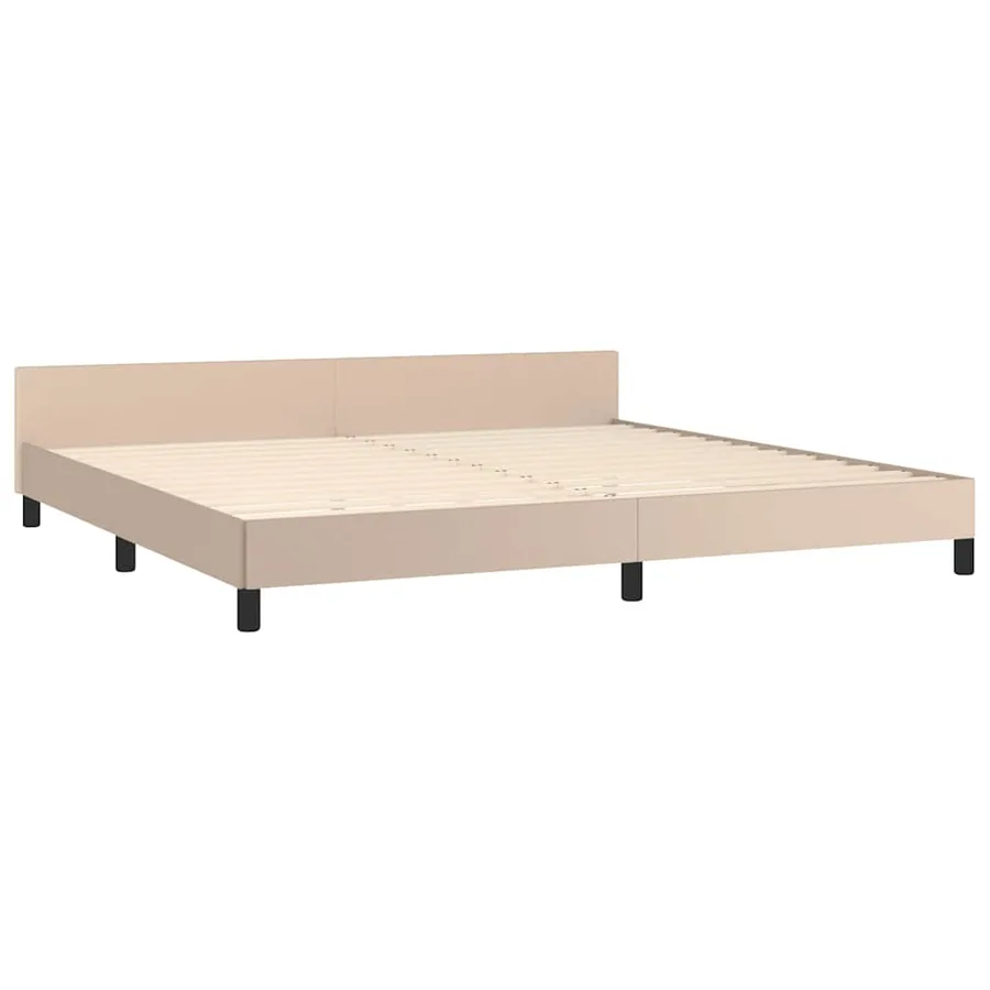 Cadre de lit avec tête de lit sans matelas cappuccino 200x200cm - 4