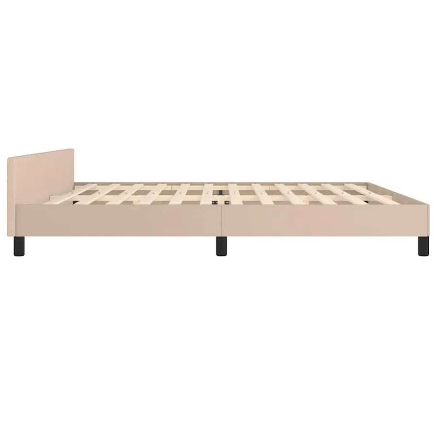 Cadre de lit avec tête de lit sans matelas cappuccino 200x200cm - 6