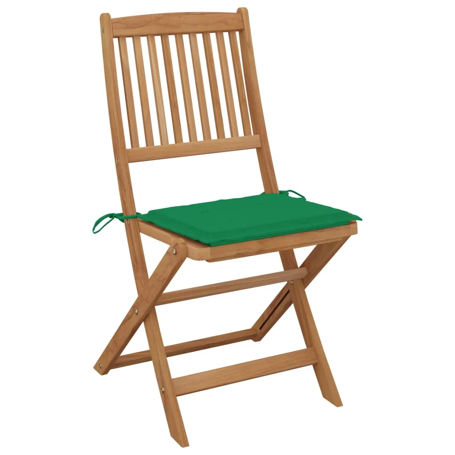 Chaises pliables de jardin lot de 8 avec coussins Bois d'acacia - 3