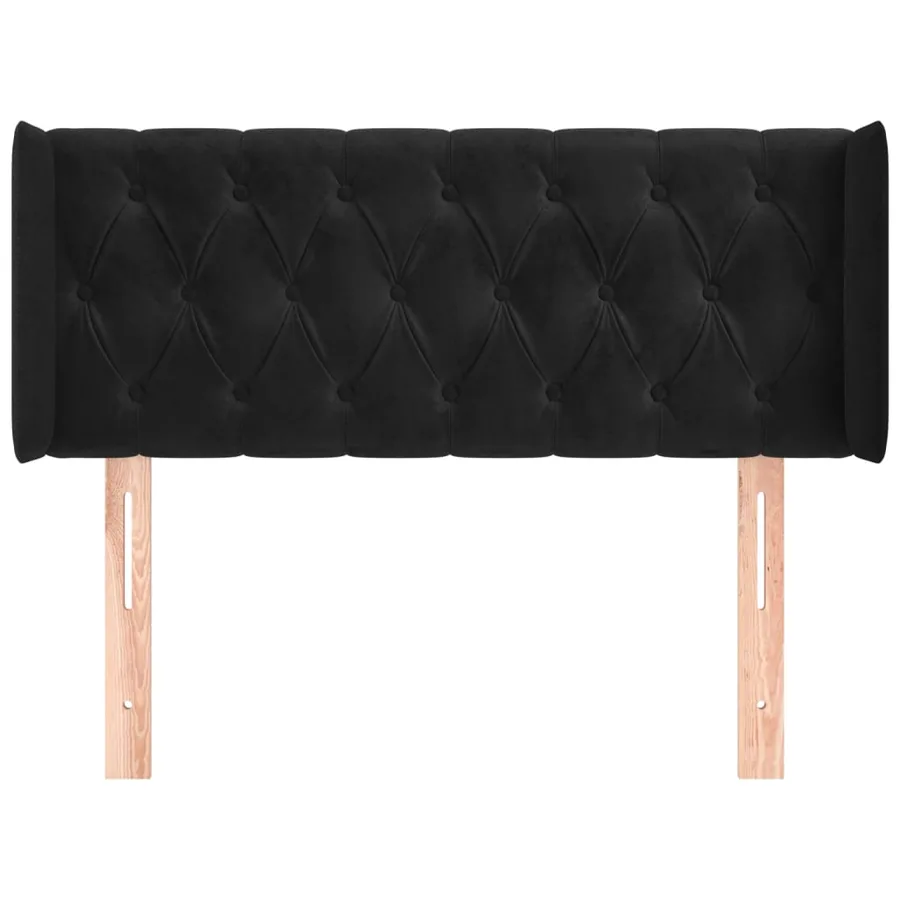 Tête de lit avec oreilles Noir 93x16x78/88 cm Velours - 3