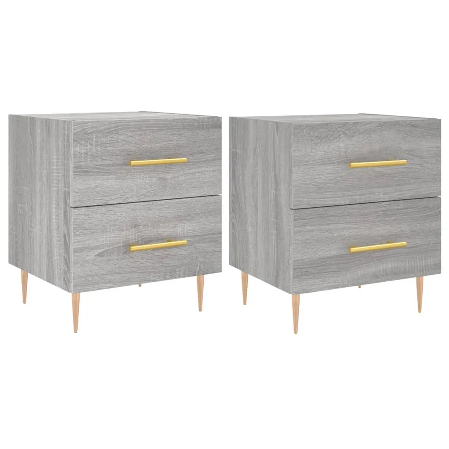 Tables de chevet 2 pcs sonoma gris 40x35x47,5 cm - 2