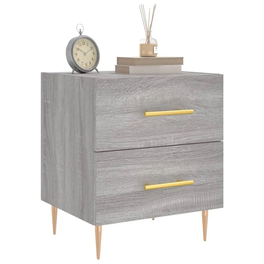 Tables de chevet 2 pcs sonoma gris 40x35x47,5 cm - 3