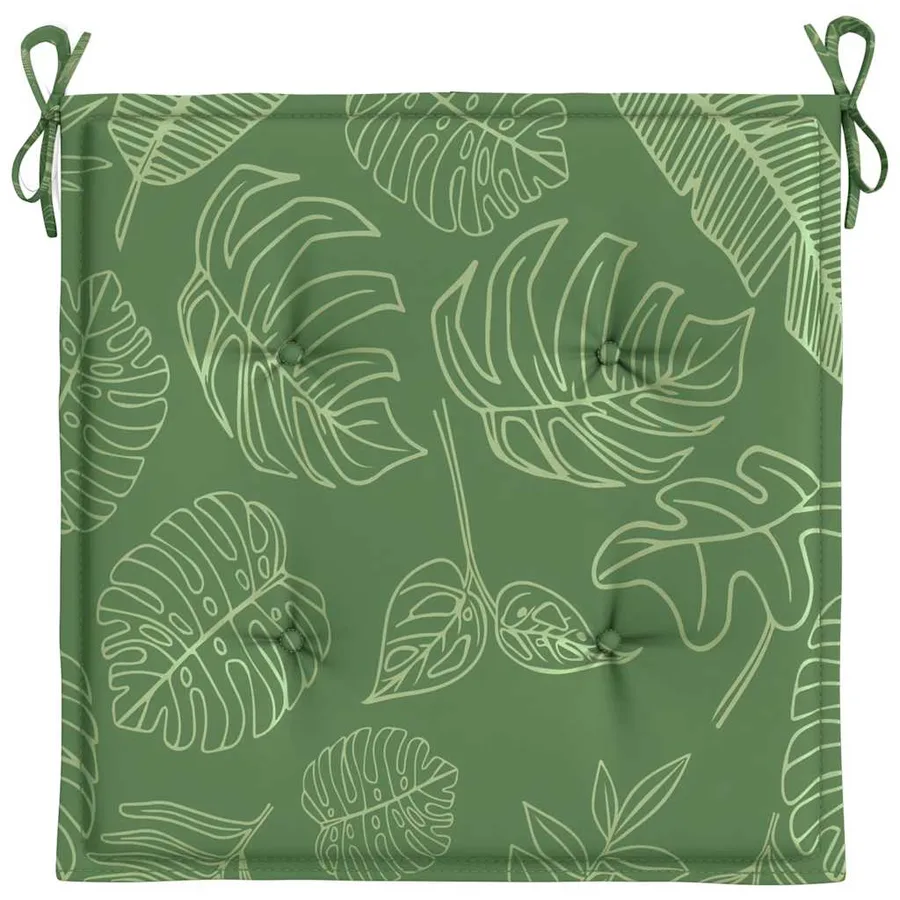 Coussins de chaise lot de 6 motif de feuilles 40x40x4 cm tissu - 6