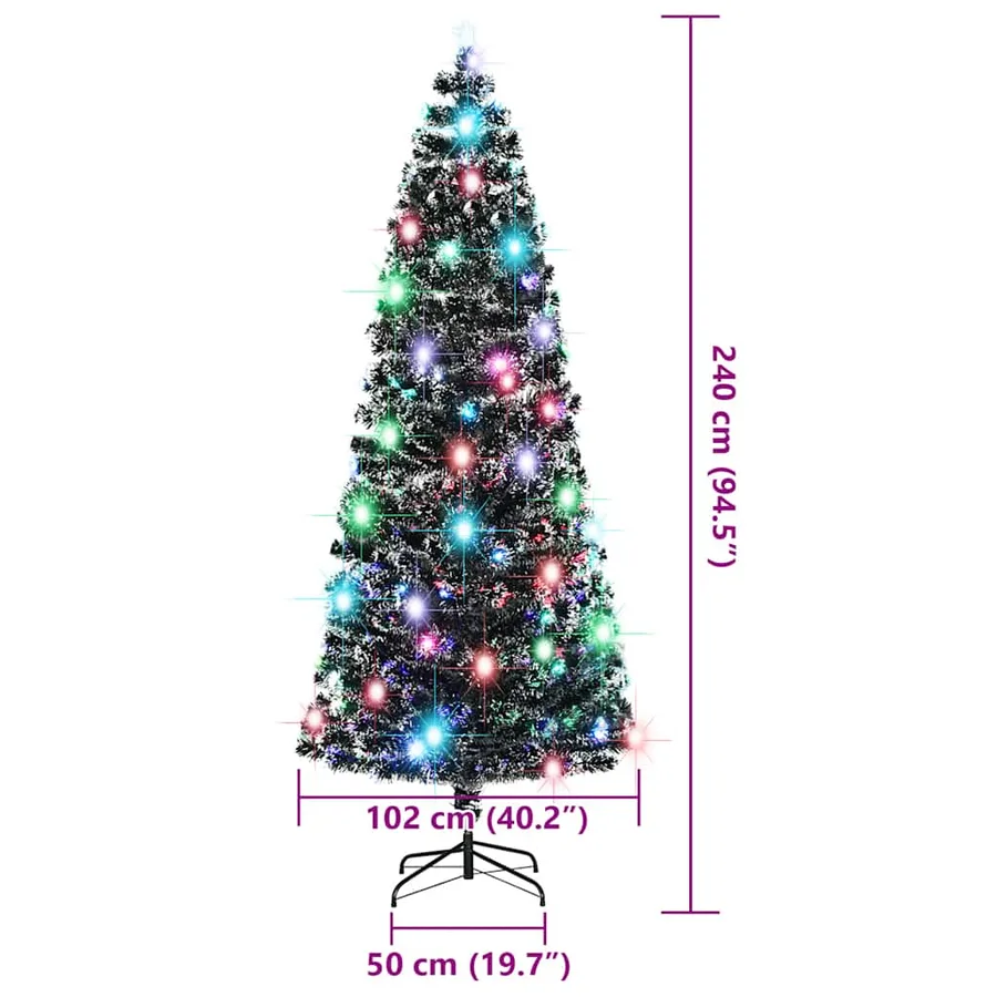Arbre de Noël pré-éclairé avec support et LED 240 cm fibre optique - 8