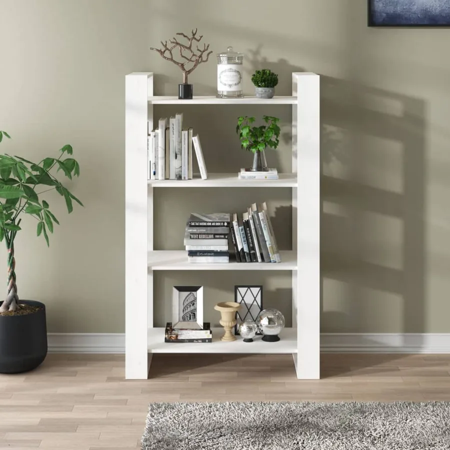 Bibliothèque/Séparateur de pièce Blanc 80x35x125 cm Pin massif - 3