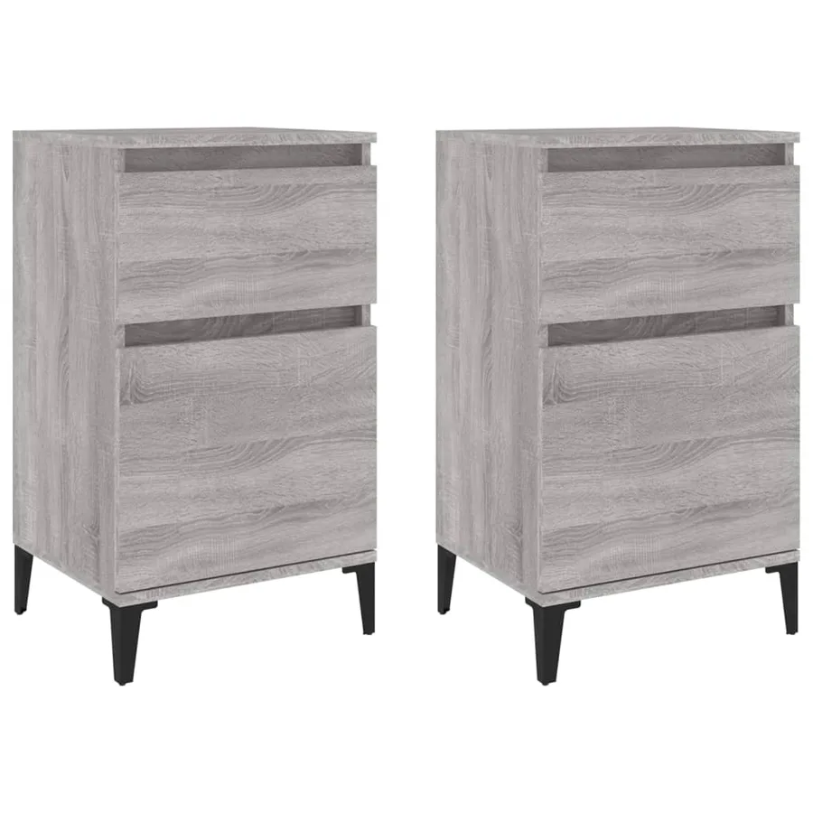 Tables de chevet 2 pcs sonoma gris 40x35x70 cm - 2