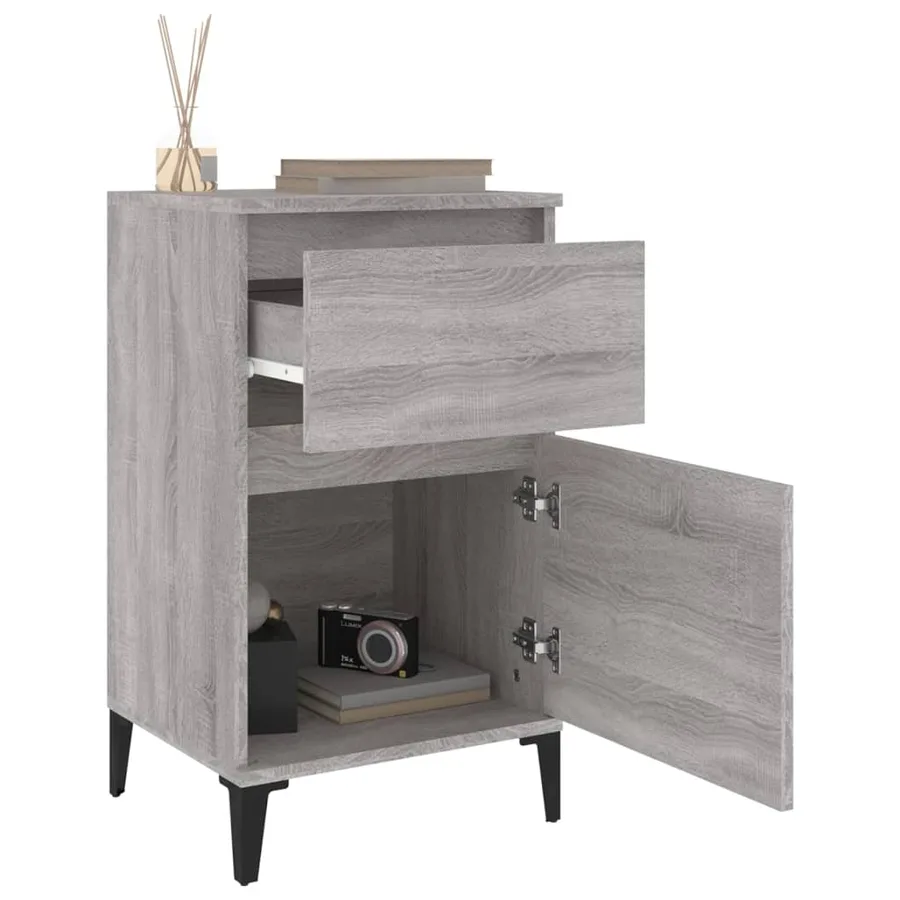 Tables de chevet 2 pcs sonoma gris 40x35x70 cm - 5