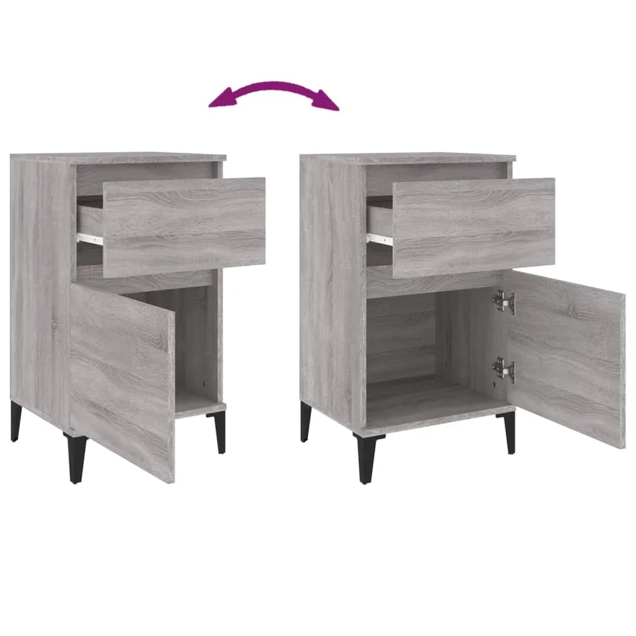 Tables de chevet 2 pcs sonoma gris 40x35x70 cm - 9