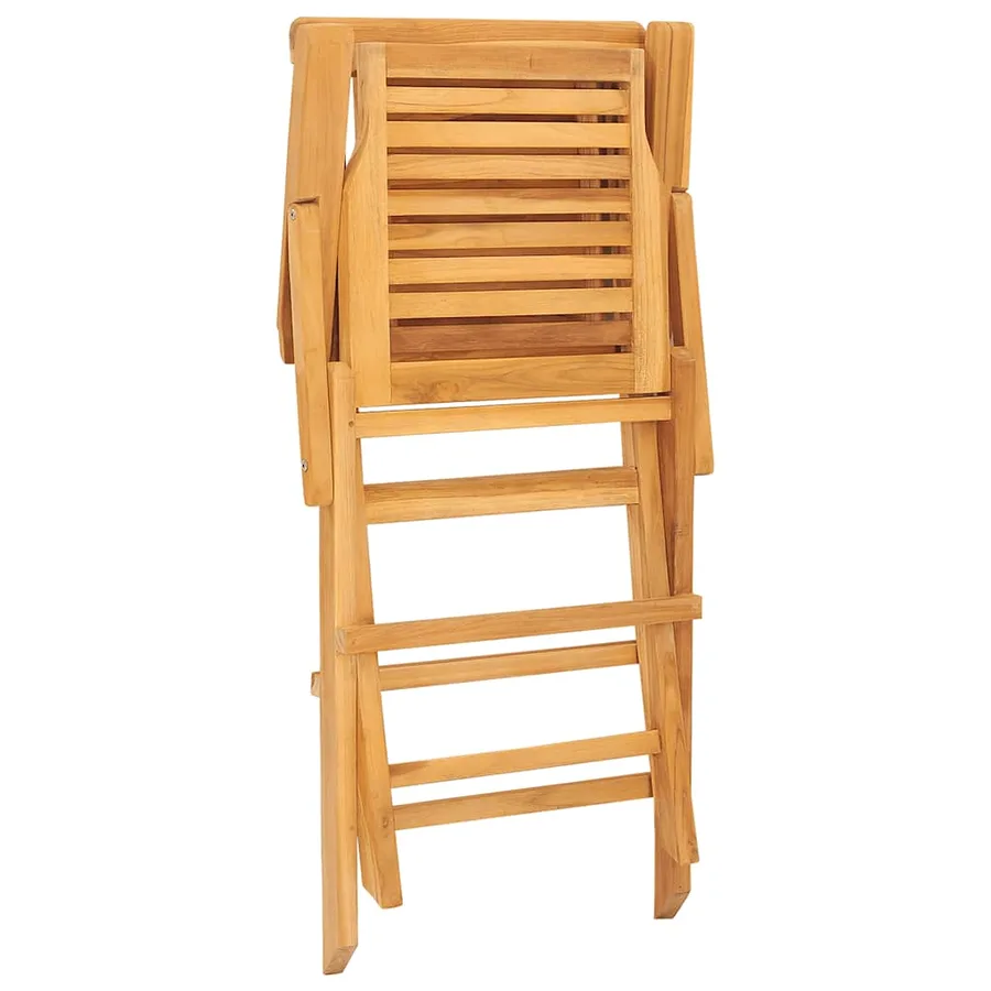 Chaises de jardin pliantes lot de 8 56x63x90cm bois massif teck - 2