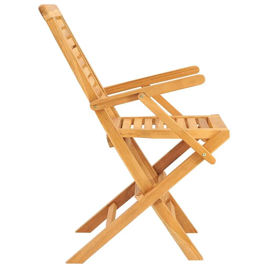Chaises de jardin pliantes lot de 8 56x63x90cm bois massif teck - 4