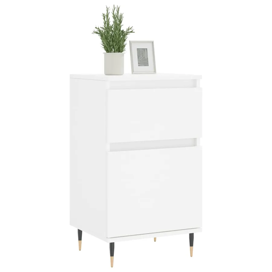 Buffets 2 pcs blanc 40x35x70 cm bois d’ingénierie - 3