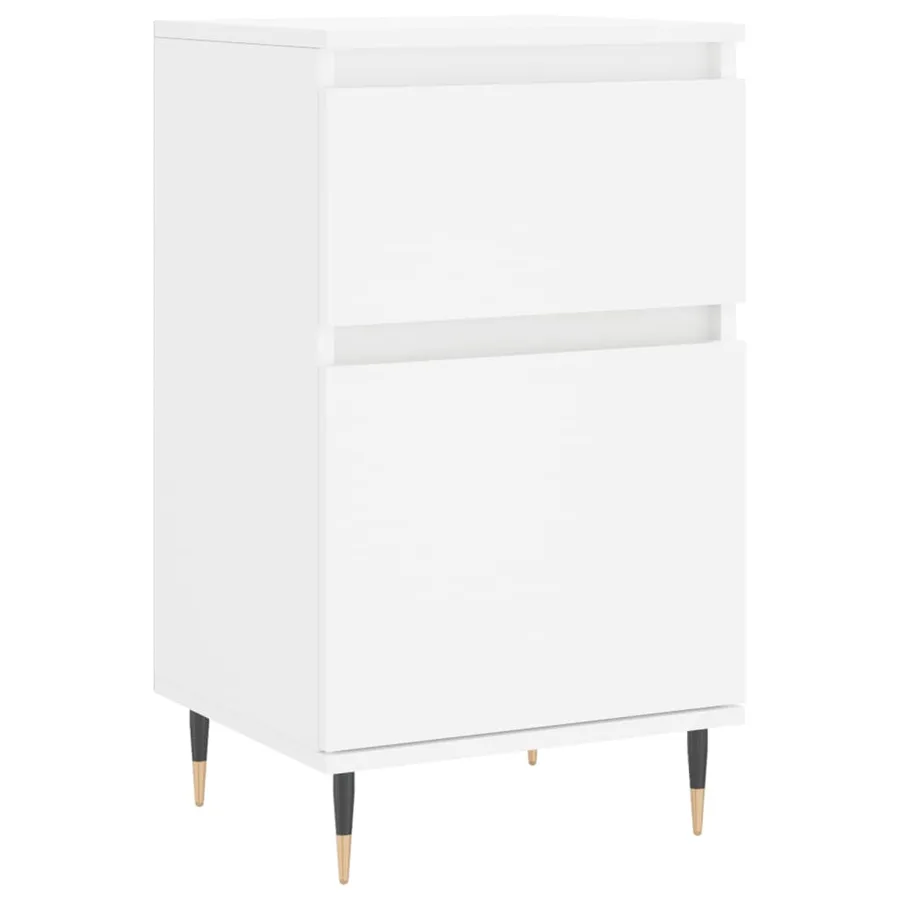 Buffets 2 pcs blanc 40x35x70 cm bois d’ingénierie - 5
