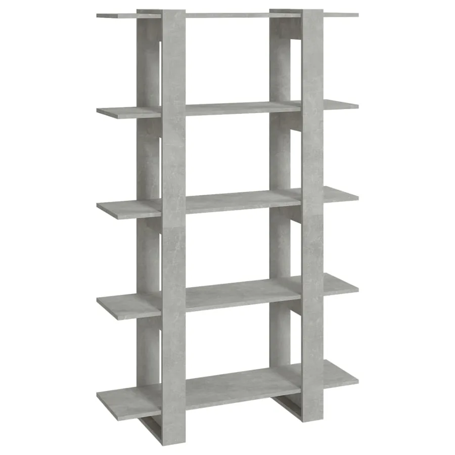 Bibliothèque/Séparateur de pièce Gris béton 100x30x160 cm - 2
