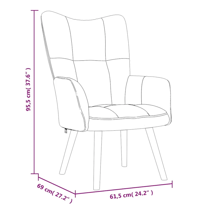 Chaise de relaxation avec repose-pied Rose Velours - 11