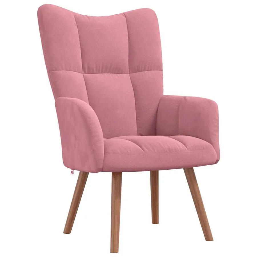 Chaise de relaxation avec repose-pied Rose Velours - 6