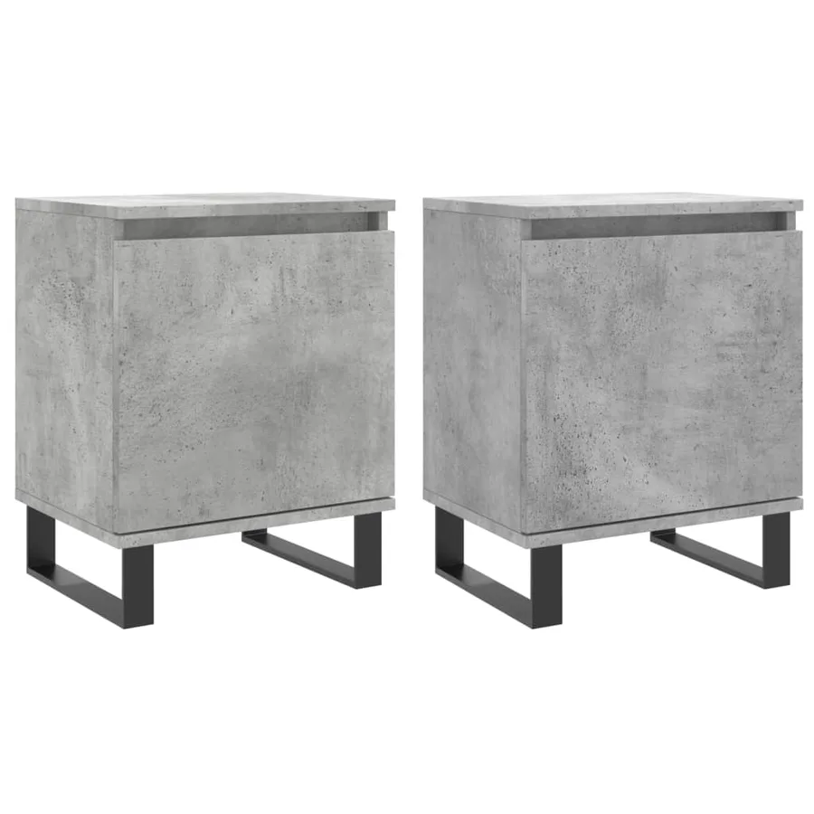 Tables de chevet 2 pcs gris béton 40x30x50 cm bois d'ingénierie - 2