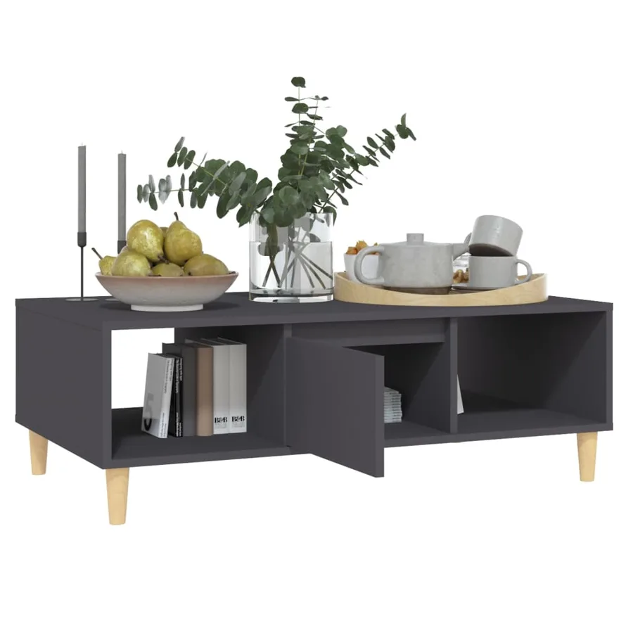 Table basse gris 103,5x60x35 cm bois d'ingénierie - 4