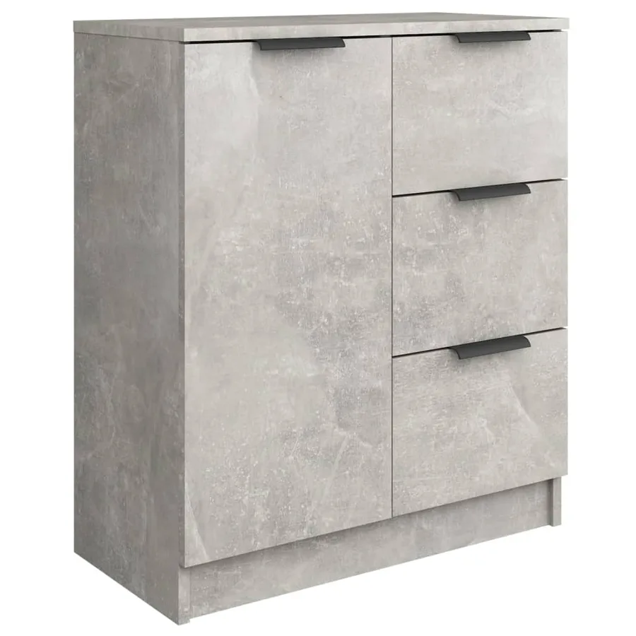 Buffets 2 pcs Gris béton 60x30x70 cm Bois d'ingénierie - 5