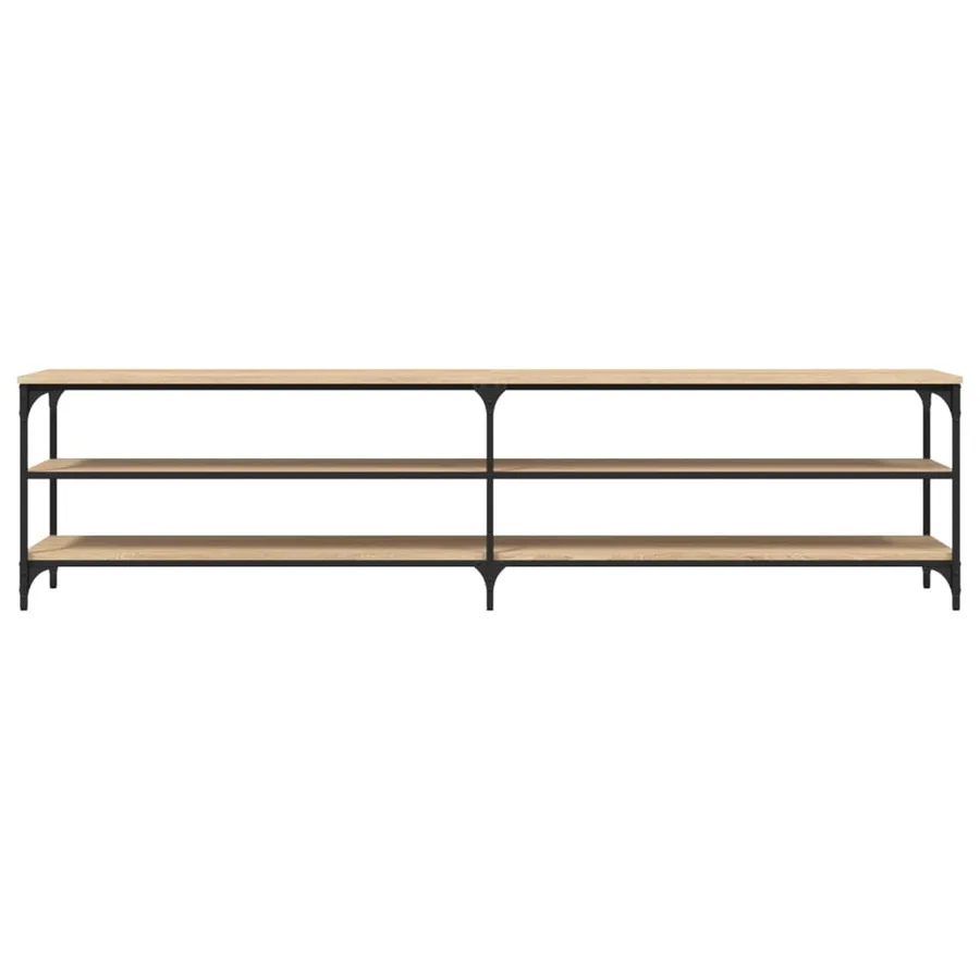 Meuble TV chêne sonoma 200x30x50 cm bois d'ingénierie et métal - 5